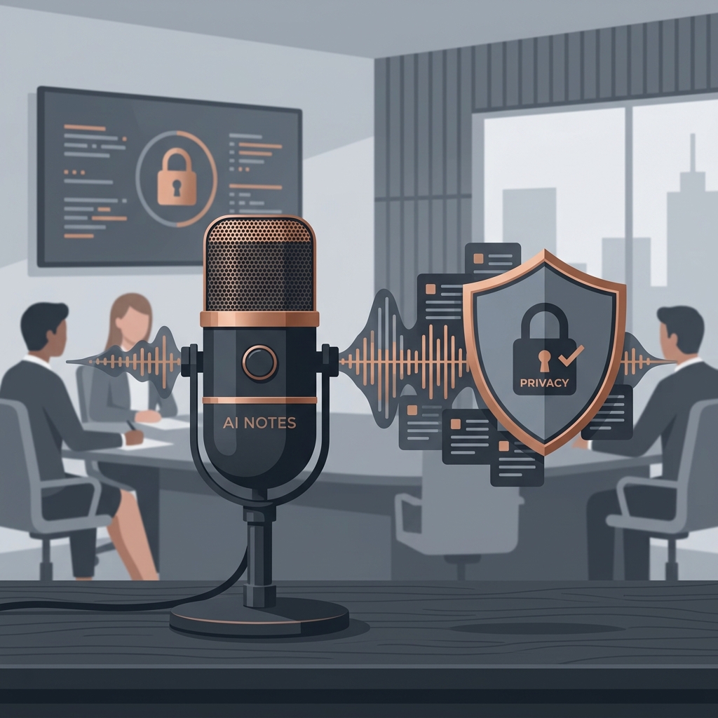 Private Audio Transcription Concept Illustration